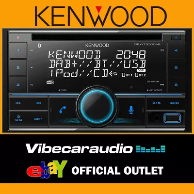 Kenwood DPX-7300DAB CD/MP3 Car Stereo With DAB Bluetooth USB Alexa Ready BNIB • £209.99