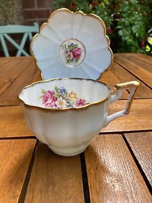 Vintage Antique Salisbury Bone China Cup And Saucer Powder Blue • £25