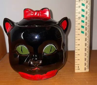 Vintage Kitsch Anthropomorphic Shafford Redware Cat Head Cookie Jar • $110