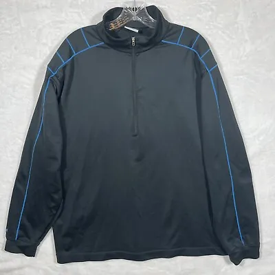 Nike Shirt Mens XL 1/4 Zip Golf Pullover Black With Blue Accent Metlife Logo • $14.66