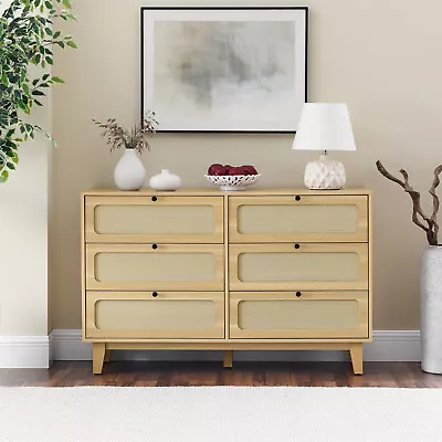 6 Drawer Dresser Wooden Storage Organizer Cabinet Chests Of Drawers For Bedroom • $308.99