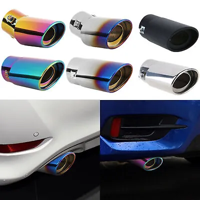 Car Exhaust Pipe Tip Rear Tail Throat Muffler Stainless Steel Round Accessories • $11.83