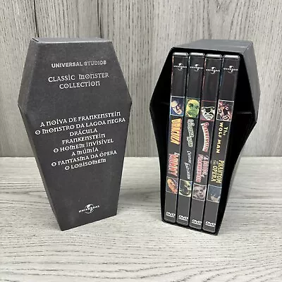 Universal Studios Classic Monster Collection Coffin Set Complete 8 Disc Horror • $39.99