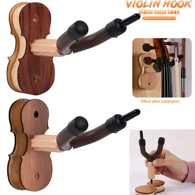 Wooden Violin Special Hanger With Bow Hook/Screws Wall Mount Violin Display Rack • $10.82
