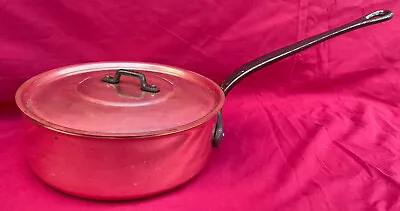 Unused Villedieu Extra 2mm+ COPPER Saute Pan Sauce & Lid Round Stainless Steel • $149