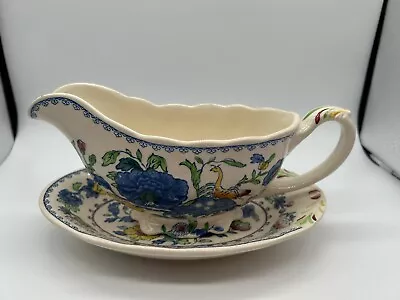 Masons REGENCY:  Gravy / Sauce Boat With Saucer • £9.99