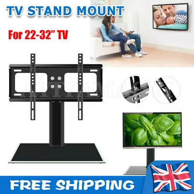 Universal TV Stands LCD LED Flat Screen Table Pedestal Monitor Bracket 26''-70'' • £22.99