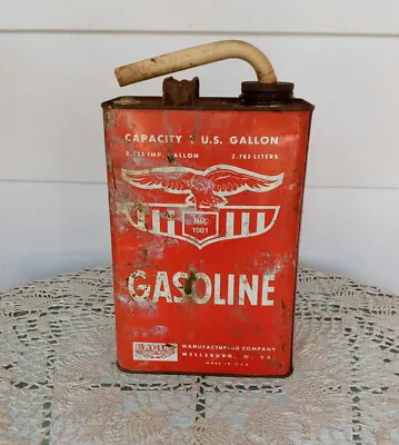 Vintage Eagle Gasoline Can 1 Gallon No. 1001 Gas Filler: With Spout/Cap • $14.99