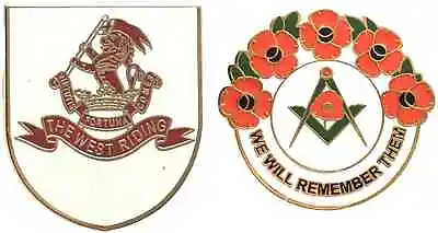 West Riding Regiment Yorkshire Badge And Masonic We Will Remember Enamel Badge • £9.99