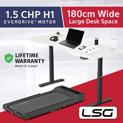 $1169 • Buy LSG Nimbus Walking Pad Treadmill+ErgoDesk Automatic Standing Desk 1800mm (White)