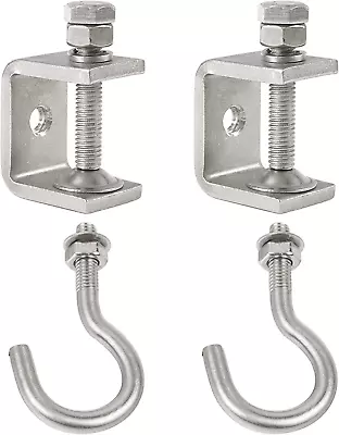 2Pcs Stainless Steel C Clamp With Hooks Mini 1 Inch C Clamp Comes With Stainles • $21.94