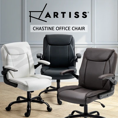 $119.95 • Buy Artiss Office Chair Leather Executive Computer Chairs Gaming Black White Brown
