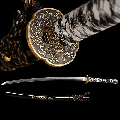 Clay Tempered T10 Steel Japanese Samurai Katana Sword Full Tang Sharp Blade • $119.99