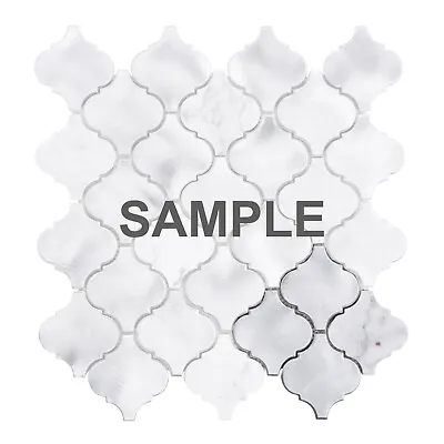 White Calacatta Marble Arabesque Blended Metallic Mosaic Tile Kitchen Backsplash • $3.99