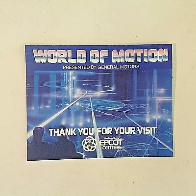 Vintage 1983 GM Motors World Of Motion Epcot Center Souvenir Color Brochure FL • $14.99