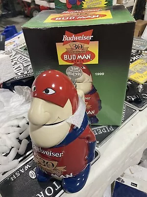 1999 Anheuser Busch Budweiser 30th Anniversary Bud Man Stein New In Box • $19.99