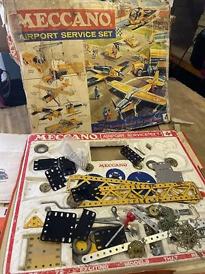 Vintage Meccano Set 4 & Airport Service Manuals Incomplete 70s Toy • £30