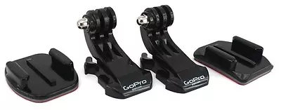 2 GENUINE GoPro Vertical Surface J-Hook Buckle 1 Curved And 1 Flat Sticky Mount • $18.99