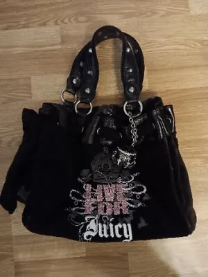 $50 • Buy Vintage Juicy Couture Tote Bag Purse Velour Handbag Satchel With Dustbag