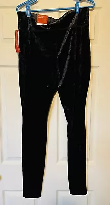 Leggings Black Woman’s High Waisted Polyester/Spandex Brushed Velvet Finish NWT • $15