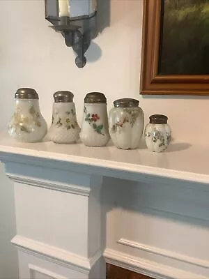 Five Antique Mt. Washington & Milk Glass Muffineer Shakers Excellent Condition • $145