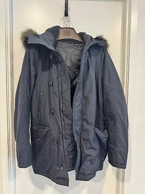 UNIQLO Women's Winter Coat Jacket Size Small Blue Hooded Zipper Unisex • $25