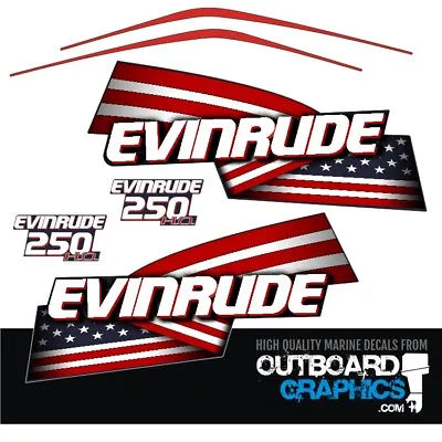 Evinrude 250hp ETEC / E-TEC HO Outboard Engine Decals/sticker Kit • $65.83