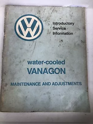 1983 VW Water-Cooled Vanagon Maintenance & Adjustments Intro Service Manual • $26.99