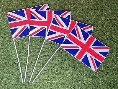 Union Jack Hand Flags Kings Coronation Waving Flags Party Pack Of 4 12 X 8 Inch • £4.25