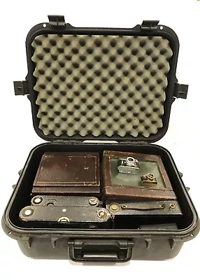 Antique Wood Cameras / Old Cameras W/ Leica LOT From Estate With Pro Camera Case • £482.22