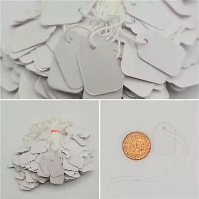 £0.99 • Buy Small Medium Large White Price Tag Shop Tie On String Tiny Jewellery Gift Labels