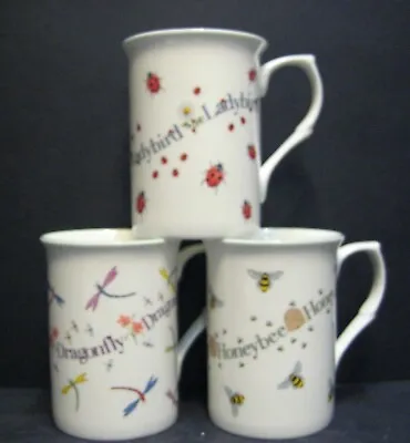 1 Fine Bone China Ladybird Bee Or Dragonfly In Castle Shape Mug Multi Listing • £5.99