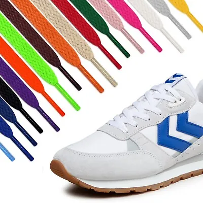 Shoe Laces Flat Coloured Trainer Boot Shoes Short Long Thin New Kids Shoelaces • £1.99