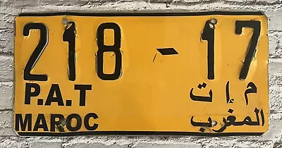 Vintage Morocco Diplomat Diplomatic License Plate P.A.T  Maroc 218-17 • $229.99