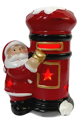 LED Light Up Christmas Ornament Santa By Post-Box Figurine Festive Xmas Scene • £7.99