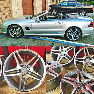 Mercedes 19 Inch Sl63 Rims Wheels Set4 Fits 19/8.5 19/9.5 Fit Sl550 Sl500 Sl Amg • $1195