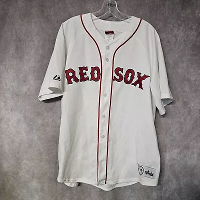 Vintage Majestic MLB Red Sox Pedro Martinez 45 Home White Jersey Mens XL • $39.99