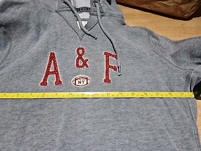 ABERCROMBIE & FITCH Womens Graphic Hoodie Sweater UK 14 Large Grey  • £12.99