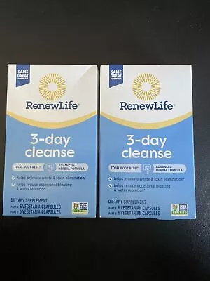 2x Renew Life 3-Day Cleanse Total Body Reset Herbal Formula Reduce Bloating New • $16.99
