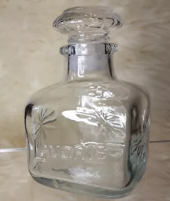 Vintage Lavoris  Mouthwash Clear Square Glass Bottle With Stopper & Starburst • $10.88