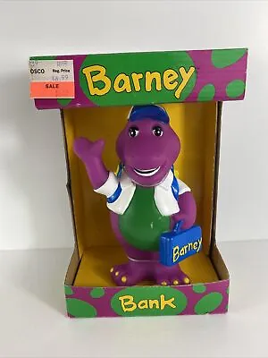 Lyons Group 1992 BARNEY DINOSAUR BANK  NEW School Lunch Box Backpack Vintage 90s • $17.99