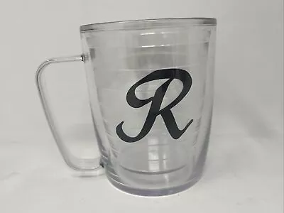 $19.99 • Buy Tervis 17 Oz Insulated Clear Tumbler Mug Black Initial Letter “R” Monogram