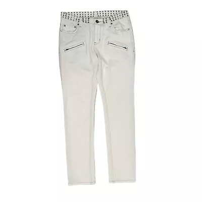 John Varvatos X Converse Men’s Chuck’s Skinny Leg Studded White Jeans 27x30  • $29.97