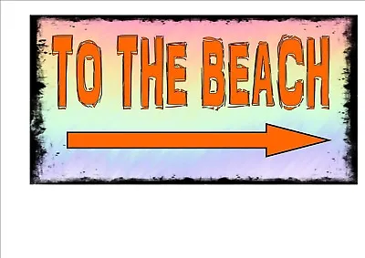 £8.50 • Buy Beach Sign Vintage Style Seaside Beach Sign Vintage Holiday Sign To The Beach
