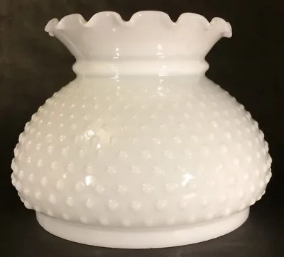 7  Milk Glass White Hobnail Student Kerosene Oil Electric Table Lamp Shade #612 • $72.94