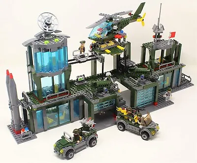 £24.94 • Buy Large Military Headquarters Base 7 Figs Jeeps Helicopter New Box Set Block Toys