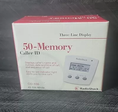 RadioShack CID-936 Caller ID 50 Memory Three Line Display 43-936 White NOS • $24.97