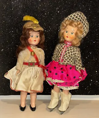 Vintage Pair Of 1950s Marcie Fashion Dolls  7   SKATER & MAJORETTE LOVELY SET • $11.99