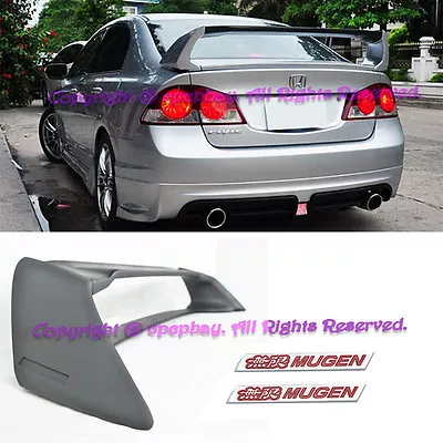 Fit 06-11 Civic CSX 4Dr Sedan JDM Mugen RR ABS Spoiler Wing FD2 FA2 W/Red Emblem • $109.99