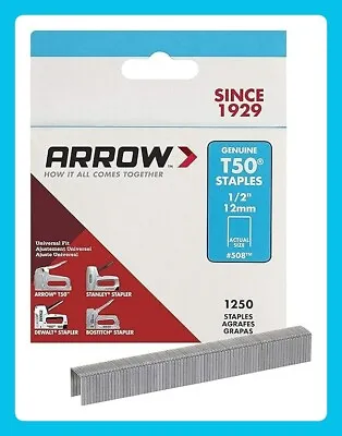 1250-Pack Of Arrow 508 Heavy Duty T50 1/2-Inch Staples: Ideal For Upholstery Co • $5.09
